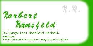 norbert mansfeld business card